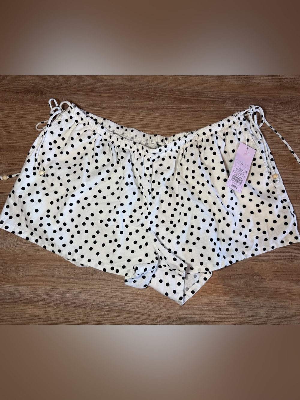 Women’s White Polka Dot Shorts